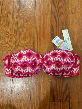 Kenneth Cole Printed Bandeau Swim Top